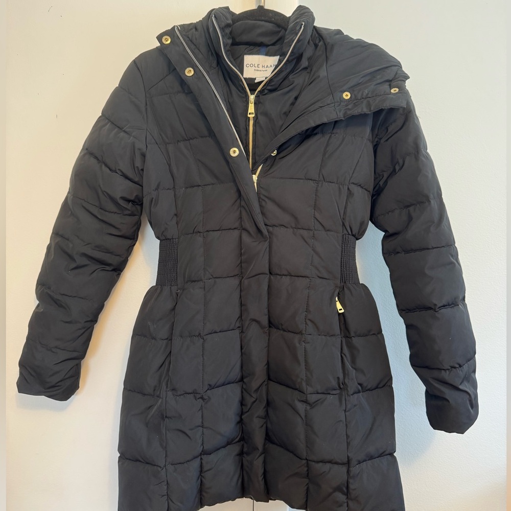 Cole Haan Women's bibbed Black Puffer Coat